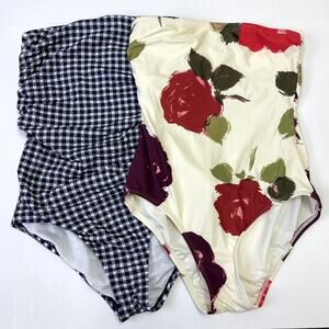 2 Bandeau Swimsuits J. Crew + Kate Spade New York 6 Gingham Flower